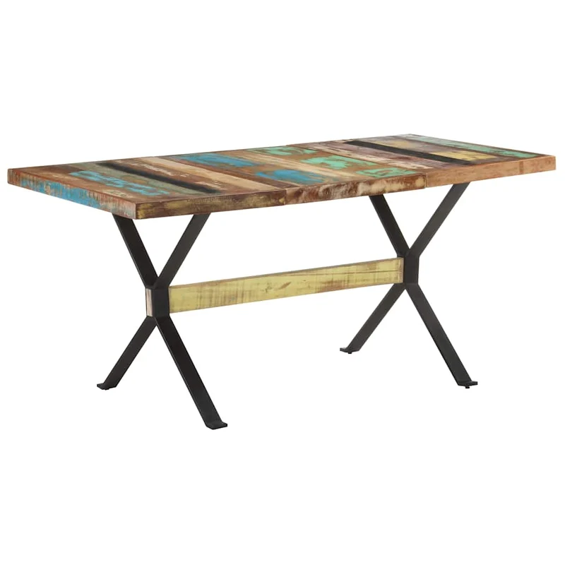 321609 vidaXL Dining Table 160x80x76 cm Solid Reclaimed Wood