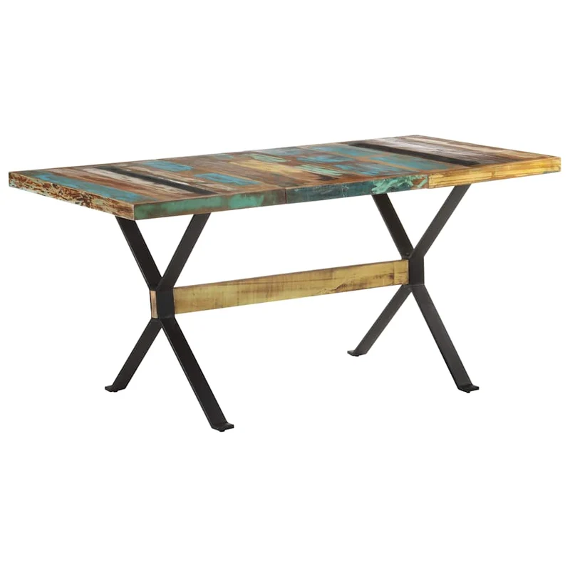 321609 vidaXL Dining Table 160x80x76 cm Solid Reclaimed Wood