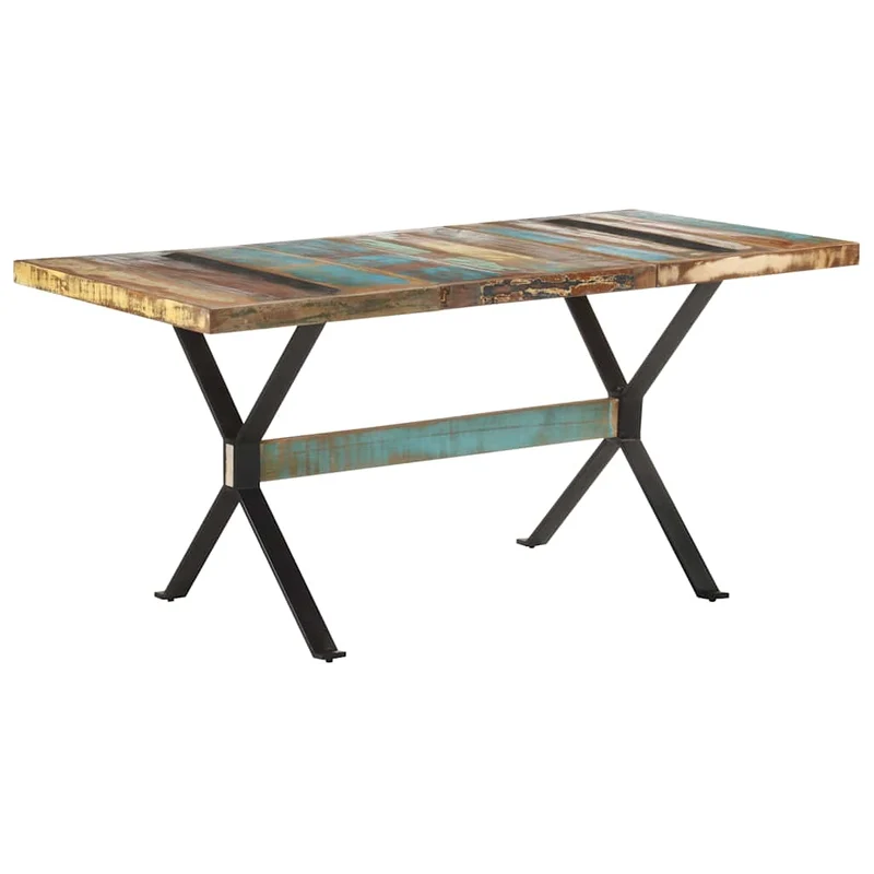 321609 vidaXL Dining Table 160x80x76 cm Solid Reclaimed Wood