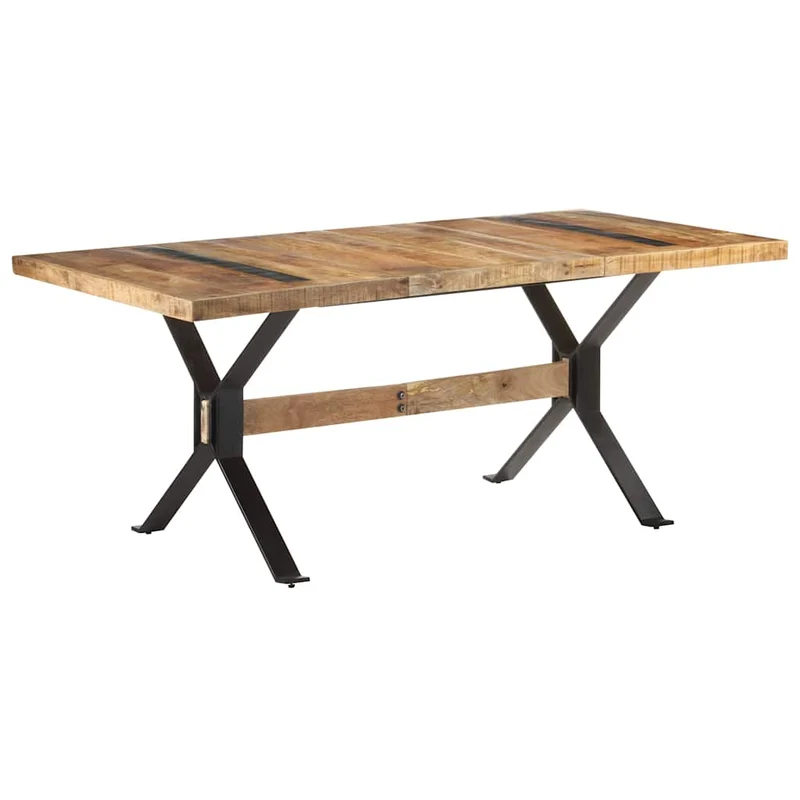 321610 vidaXL Dining Table 180x90x76 cm Rough Mango Wood