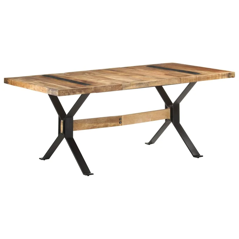 321610 vidaXL Dining Table 180x90x76 cm Rough Mango Wood