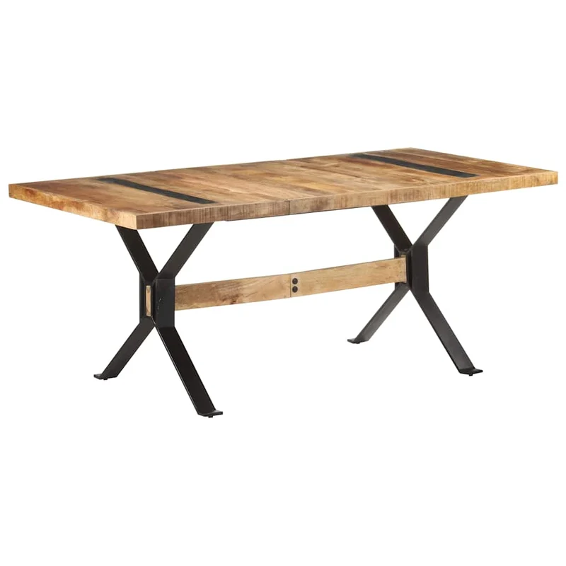 321610 vidaXL Dining Table 180x90x76 cm Rough Mango Wood