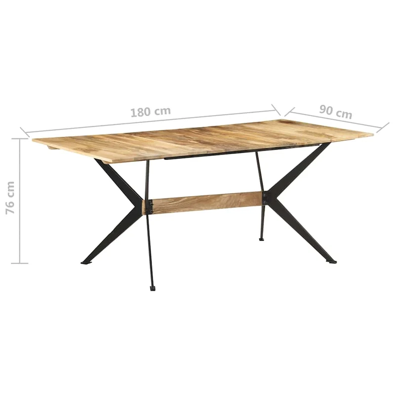 321687 vidaXL Dining Table 180x90x76 cm Solid Mango Wood