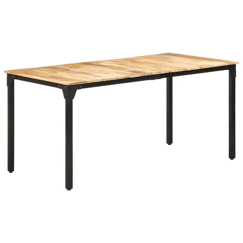 321974 vidaXL Dining Table 160x80x76 cm Rough Mango Wood