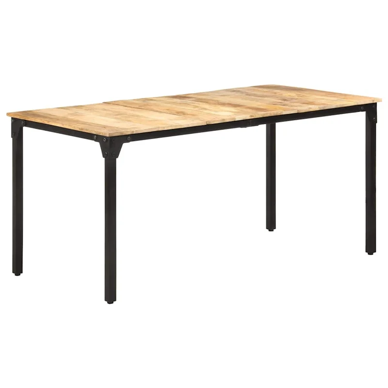 321974 vidaXL Dining Table 160x80x76 cm Rough Mango Wood