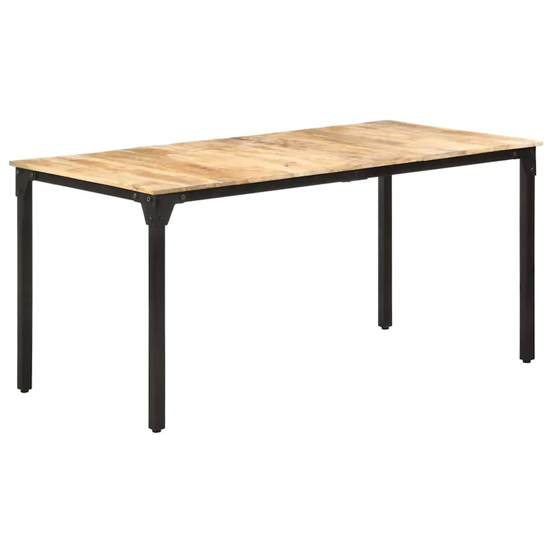 321974 vidaXL Dining Table 160x80x76 cm Rough Mango Wood