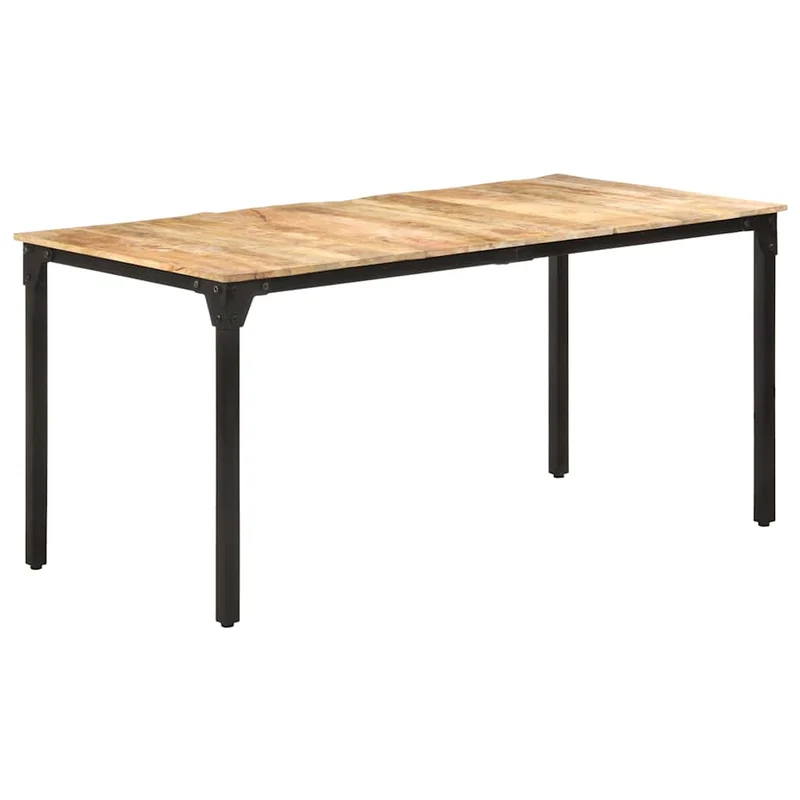 321974 vidaXL Dining Table 160x80x76 cm Rough Mango Wood