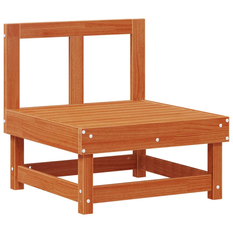 Garden Lounge Set 5 pcs Wax Brown Solid Pine Wood