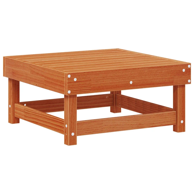 Garden Lounge Set 5 pcs Wax Brown Solid Pine Wood