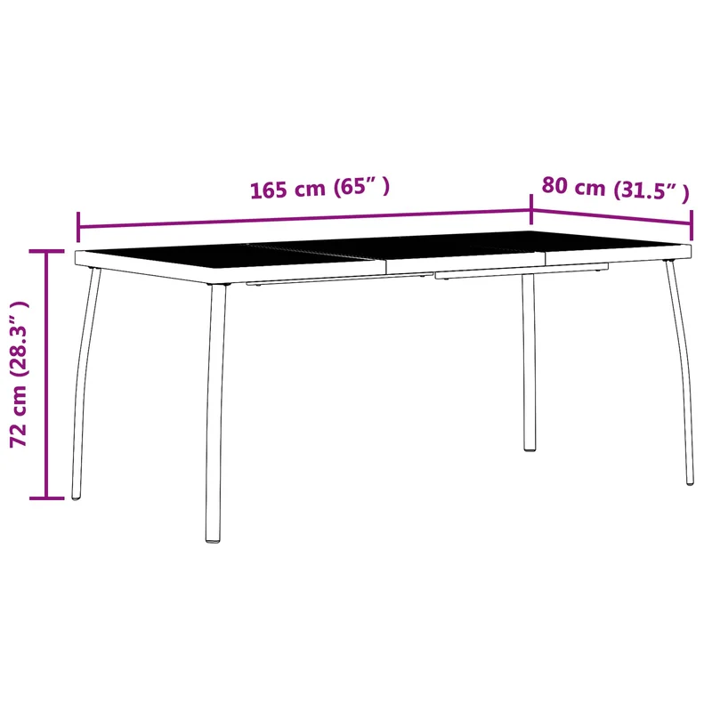 Outdoor Furniture Set 7 pcs Anthracite Iron and Steel