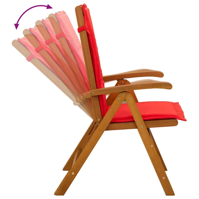 3-Piece Garden Dining Set 2-Seaters Red Solid Acacia Wood