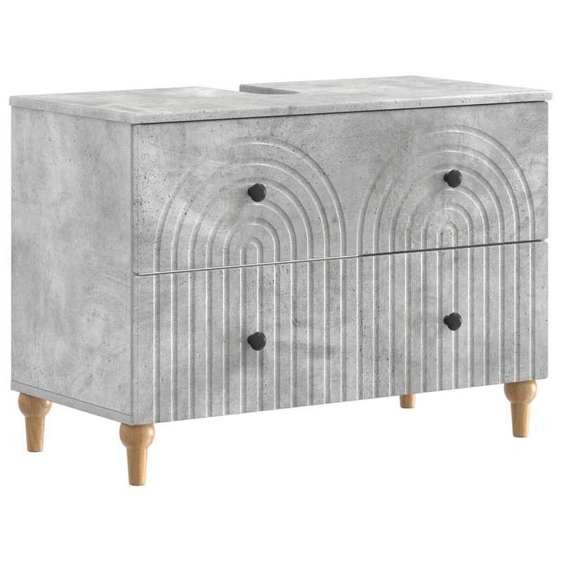 4 Piece Bathroom Cabinet Set ALKMAAR Concrete Grey