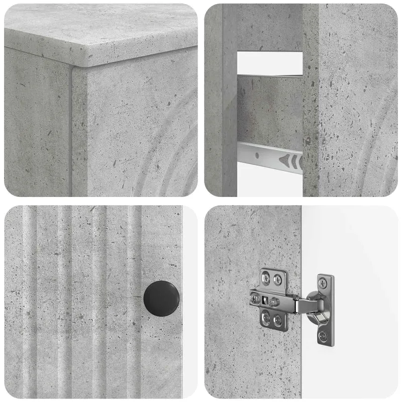 4 Piece Bathroom Cabinet Set ALKMAAR Concrete Grey