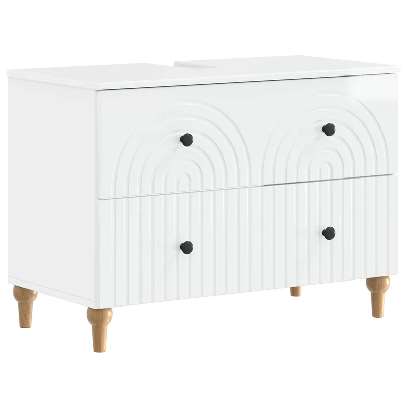 4 Piece Bathroom Cabinet Set ALKMAAR High Gloss White