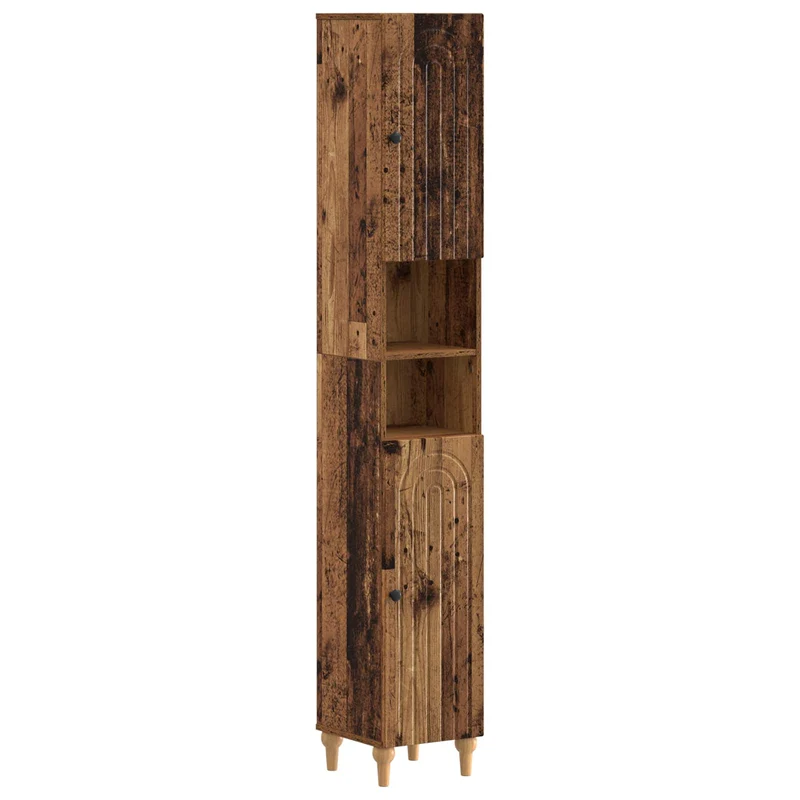4 Piece Bathroom Cabinet Set ALKMAAR Old Wood Engineered Wood