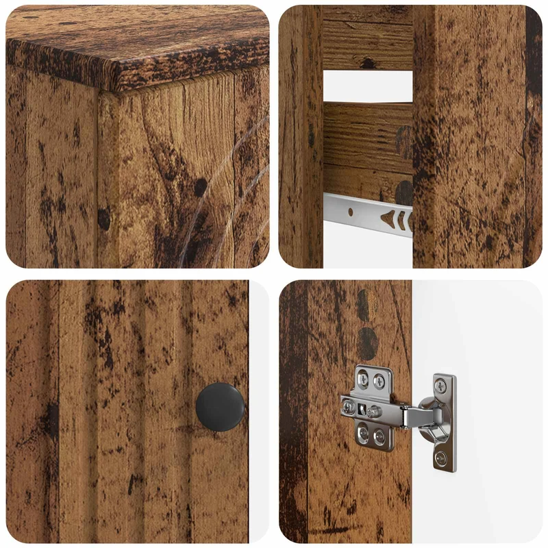 4 Piece Bathroom Cabinet Set ALKMAAR Old Wood Engineered Wood