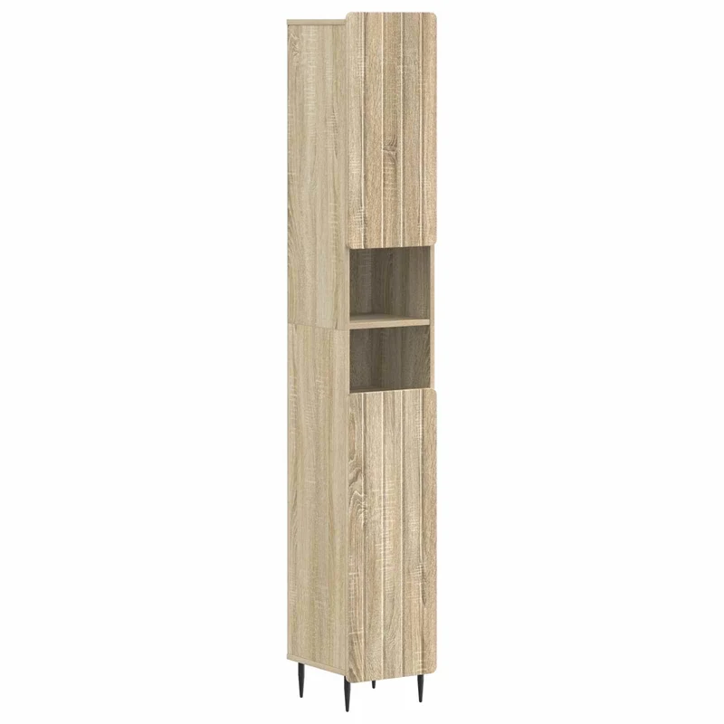 4 Piece Bathroom Cabinet Set ZWOLLE Sonoma Oak Engineered Wood