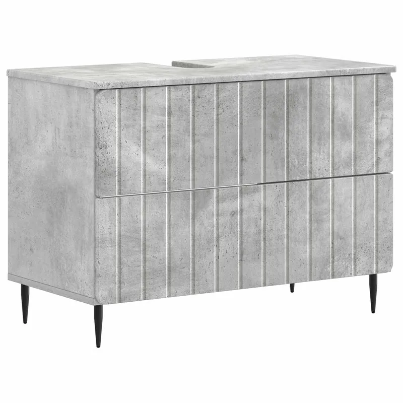 4 Piece Bathroom Cabinet Set ZWOLLE Concrete Grey