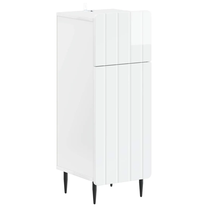 4 Piece Bathroom Cabinet Set ZWOLLE High Gloss White