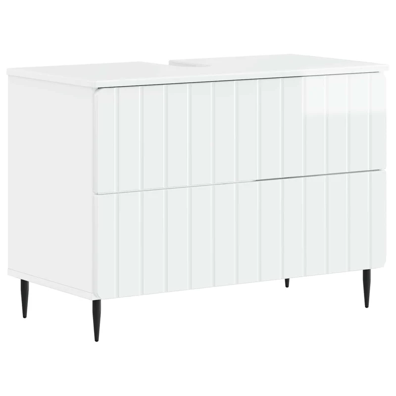 4 Piece Bathroom Cabinet Set ZWOLLE High Gloss White