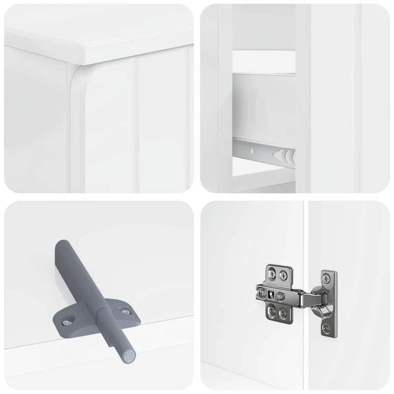 4 Piece Bathroom Cabinet Set ZWOLLE High Gloss White