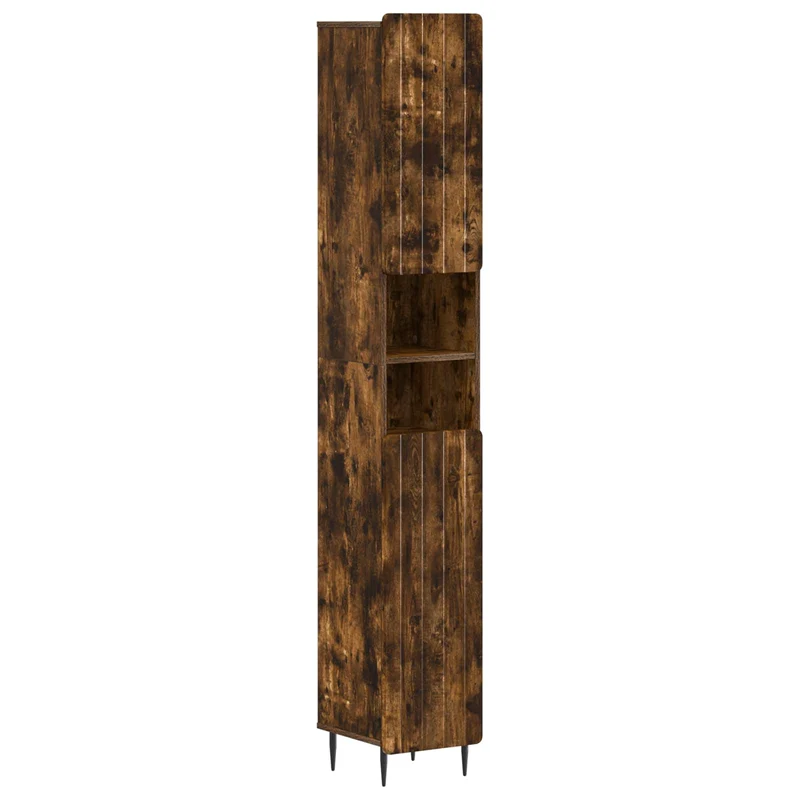 4 Piece Bathroom Cabinet Set ZWOLLE Smoked Oak Engineered Wood