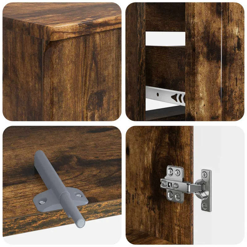 4 Piece Bathroom Cabinet Set ZWOLLE Smoked Oak Engineered Wood