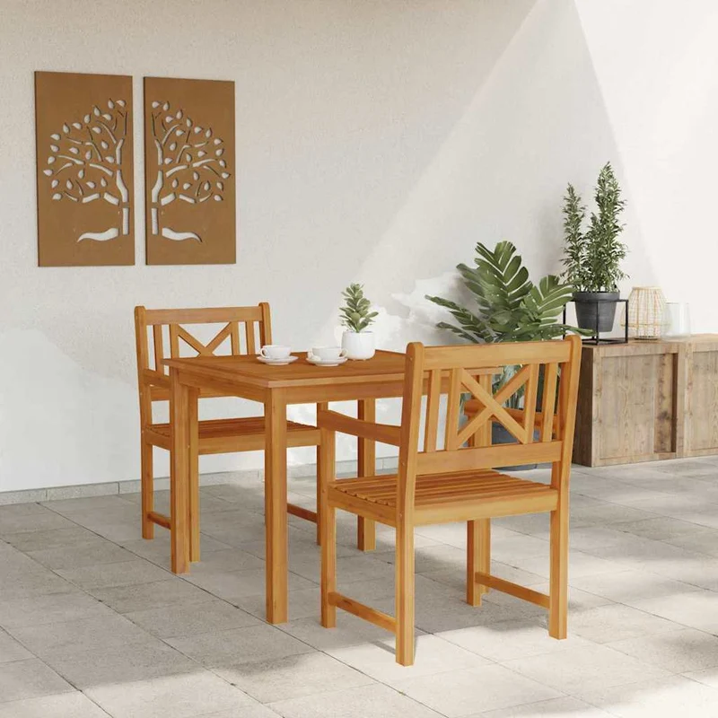 Garden Dining Set 3 pcs Brown Solid Acacia wood