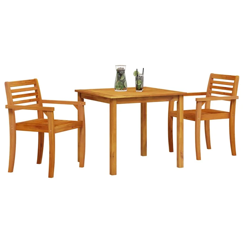 Garden Dining Set 3 pcs Brown Solid Acacia Wood