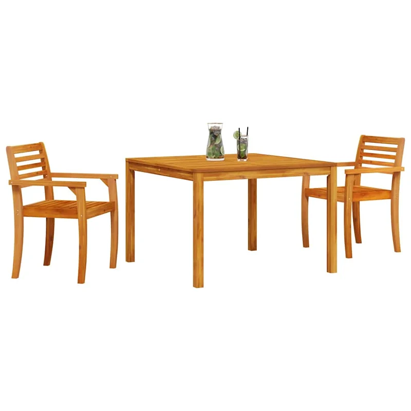 Garden Dining Set 3 pcs Brown Solid Acacia Wood