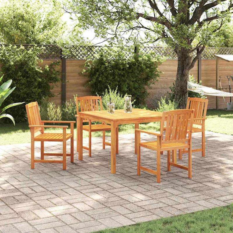 Garden Dining Set 5 pcs Brown Solid Acacia Wood