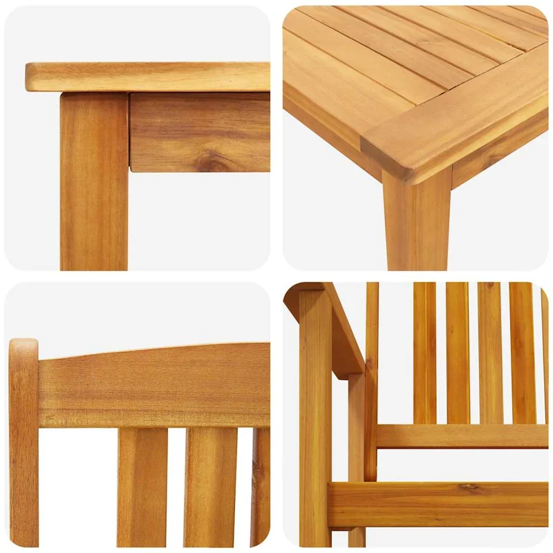 Garden Dining Set 5 pcs Brown Solid Acacia Wood