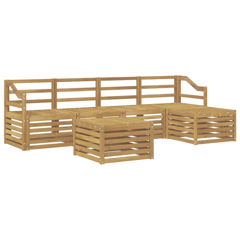 Outdoor Sofa Set 6 pcs White Solid Acacia Wood