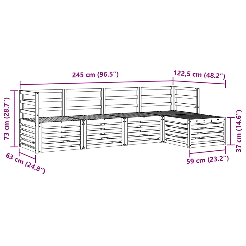 Outdoor Sofa Set 5 pcs Natural
