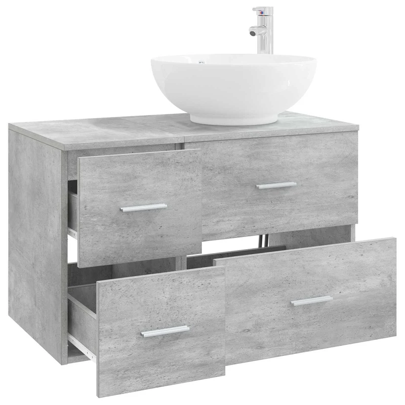 Bathroom Furniture Set 2 pcs Concrete Grey Engineered Wood