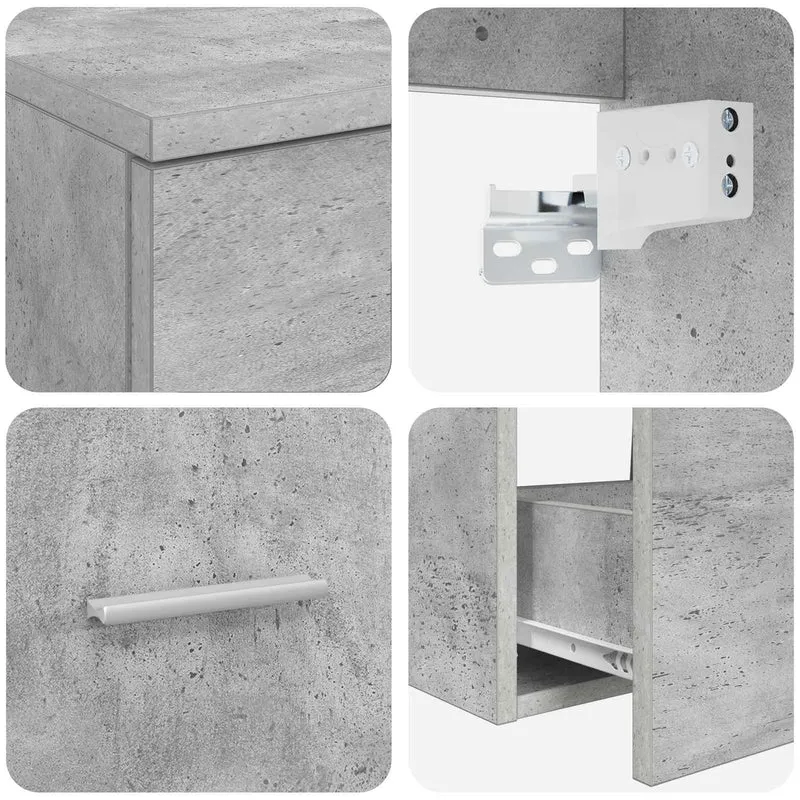 Bathroom Furniture Set 2 pcs Concrete Grey Engineered Wood