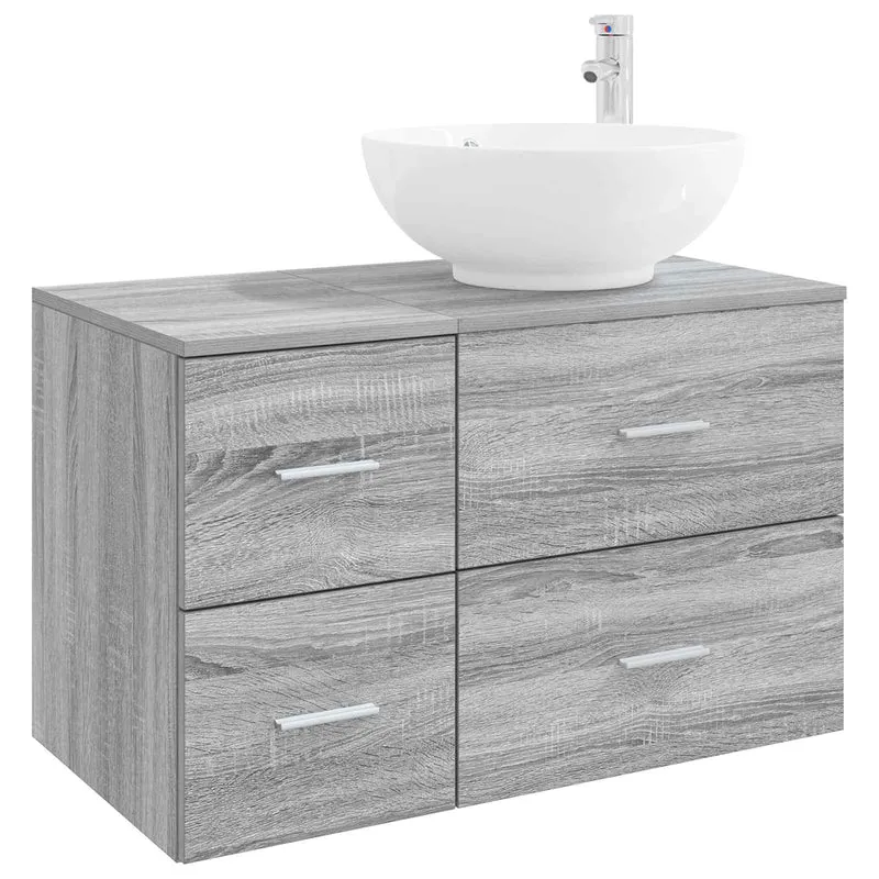 Bathroom Furniture Set 2 pcs Grey Sonoma Engineered Wood