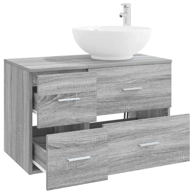 Bathroom Furniture Set 2 pcs Grey Sonoma Engineered Wood