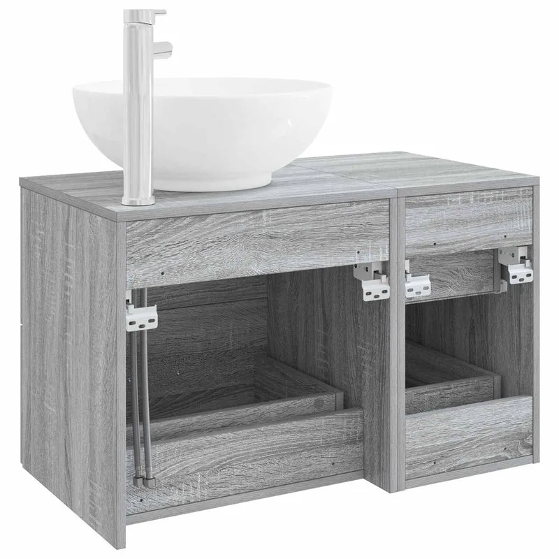 Bathroom Furniture Set 2 pcs Grey Sonoma Engineered Wood