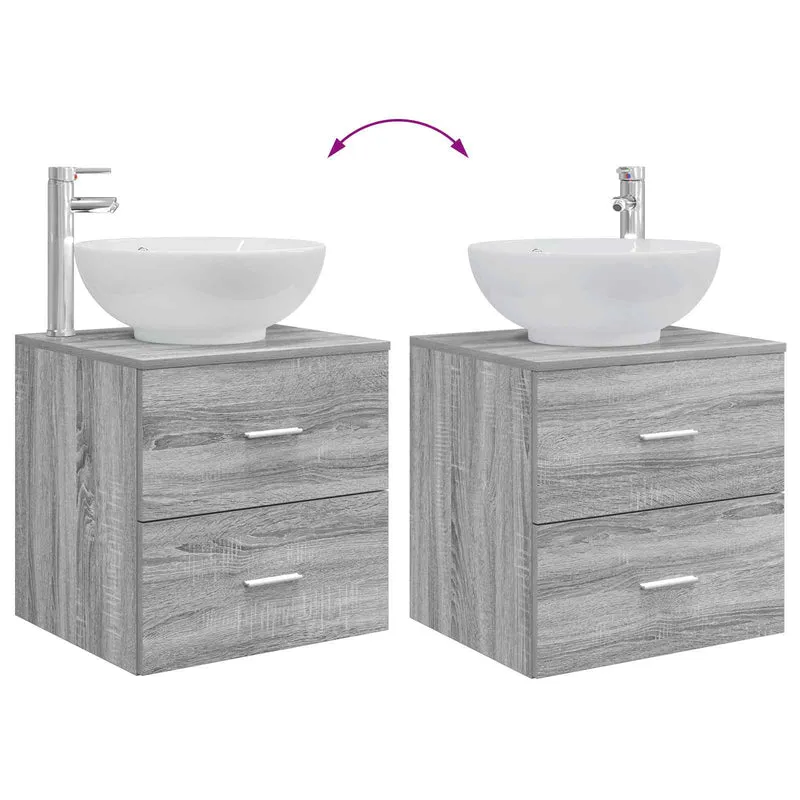 Bathroom Furniture Set 2 pcs Grey Sonoma Engineered Wood