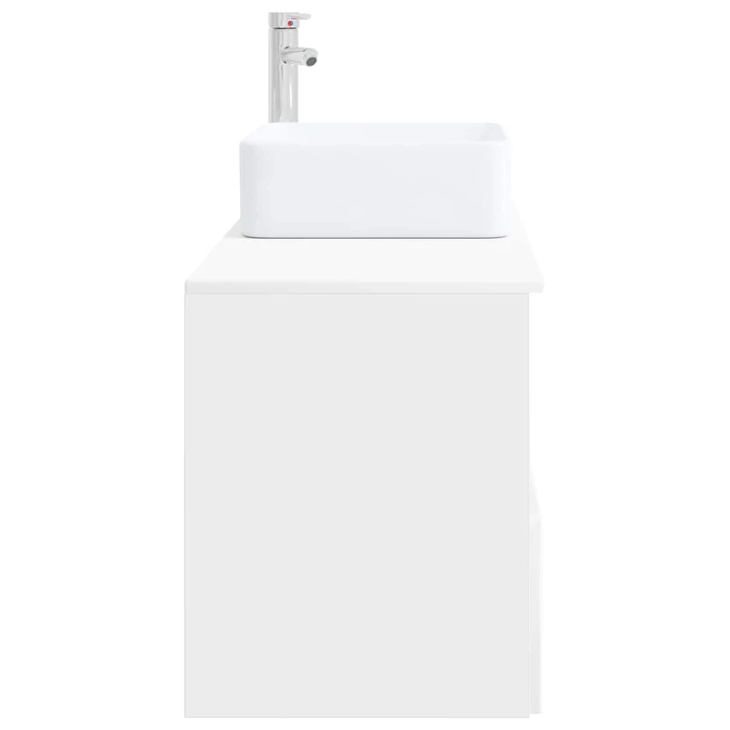 Bathroom Furniture Set 2 pcs High Gloss White Engineered Wood