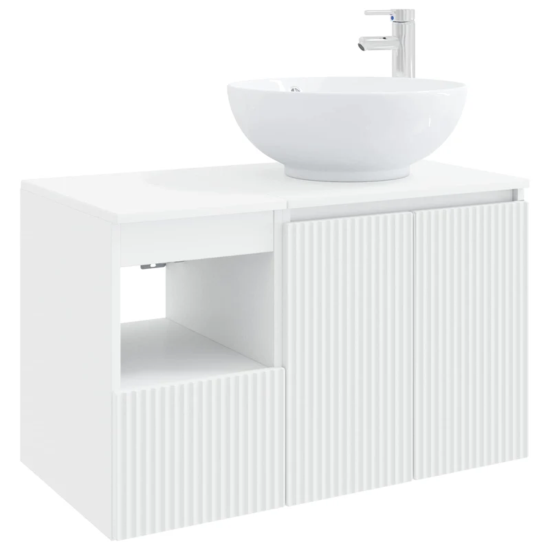 Bathroom Furniture Set 2 pcs White Engineered Wood