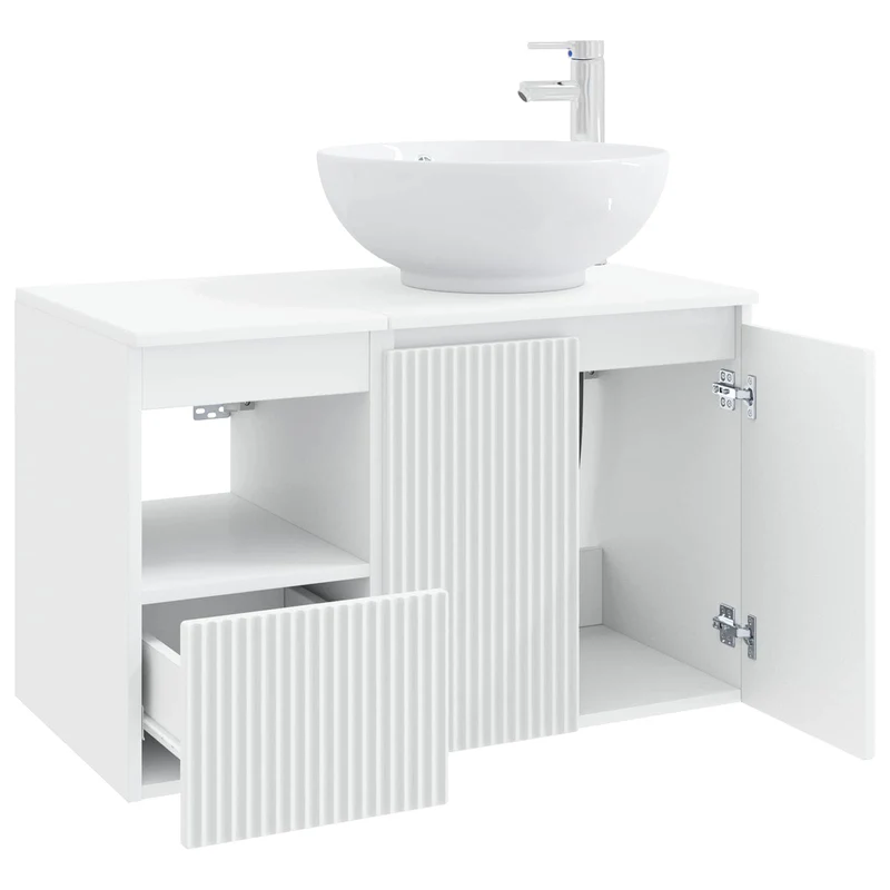 Bathroom Furniture Set 2 pcs White Engineered Wood