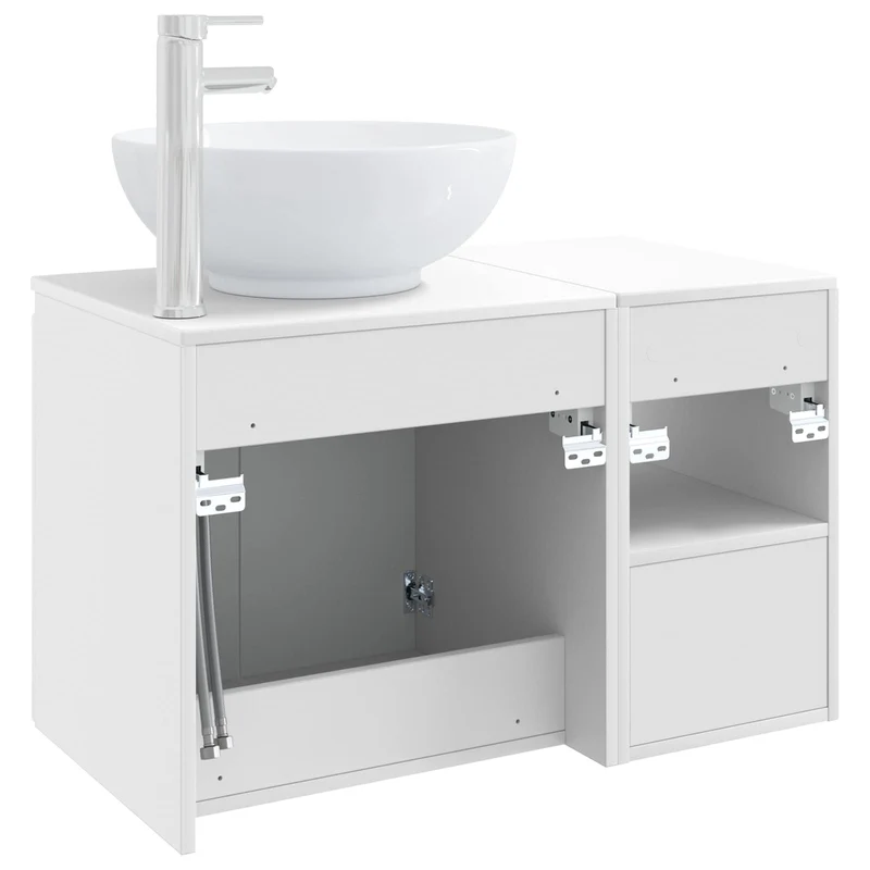 Bathroom Furniture Set 2 pcs White Engineered Wood