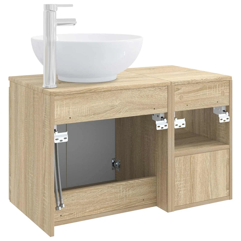 Bathroom Furniture Set 2 pcs Sonoma Oak Engineered Wood