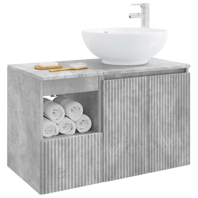 Bathroom Furniture Set 2 pcs Concrete Grey Engineered Wood