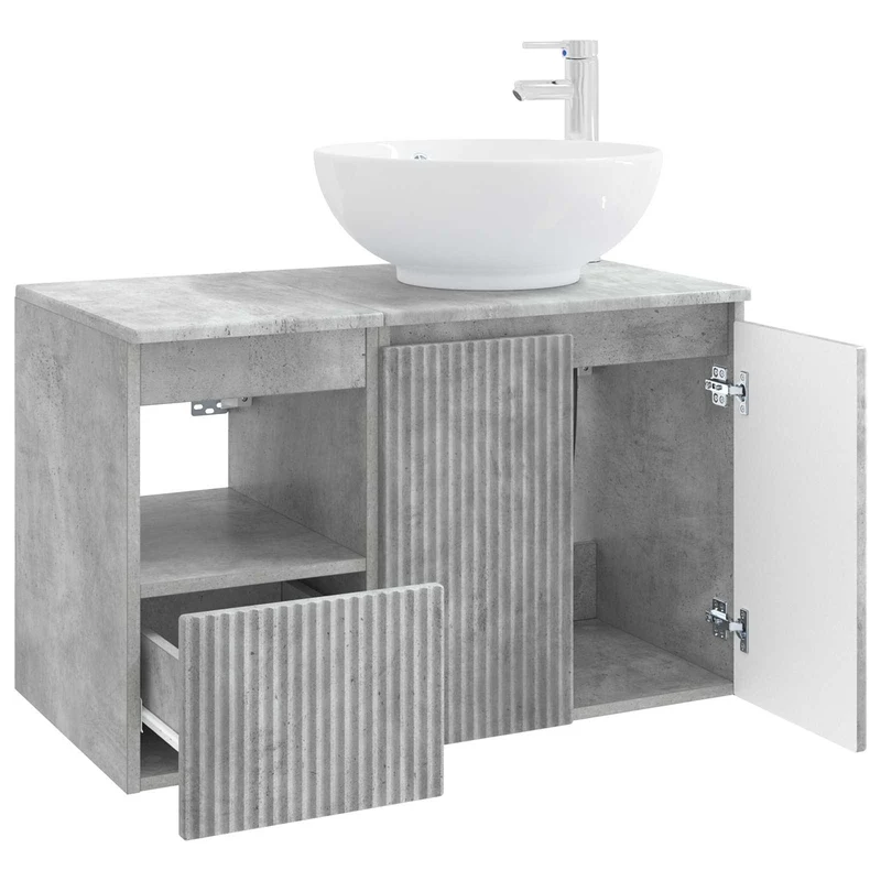 Bathroom Furniture Set 2 pcs Concrete Grey Engineered Wood