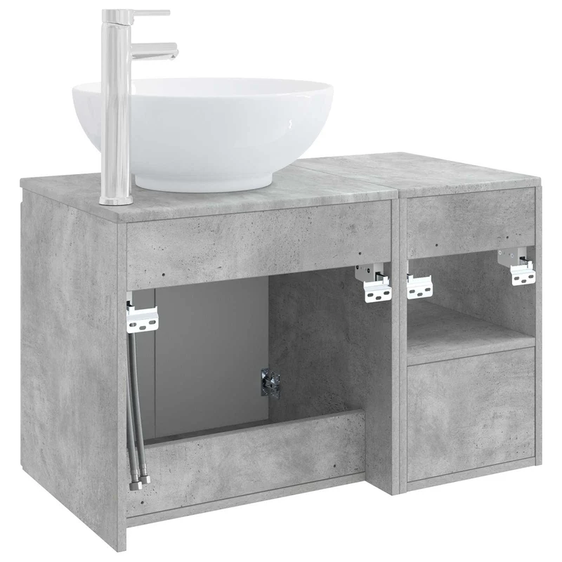 Bathroom Furniture Set 2 pcs Concrete Grey Engineered Wood