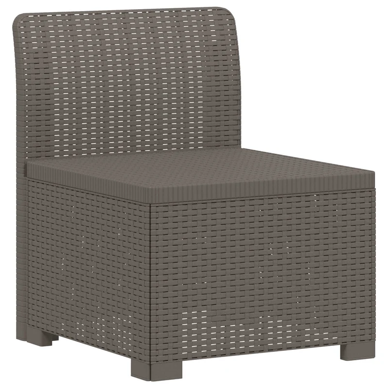 4-Seater Garden Sofa Rattan Look PP Light Grey