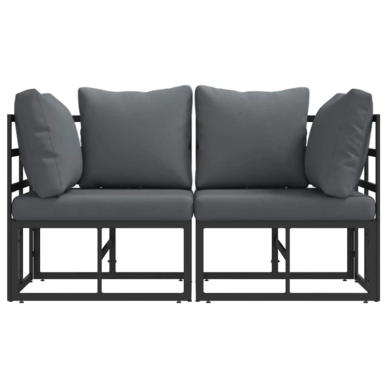 2 pcs Outdoor Furniture Metal Black and Anthracite